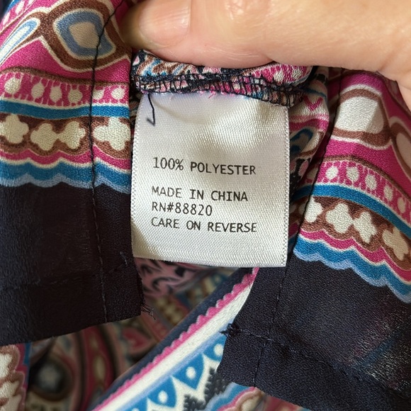 Ava Christine V-neck multicolored tunic  Sz M - Picture 10 of 14